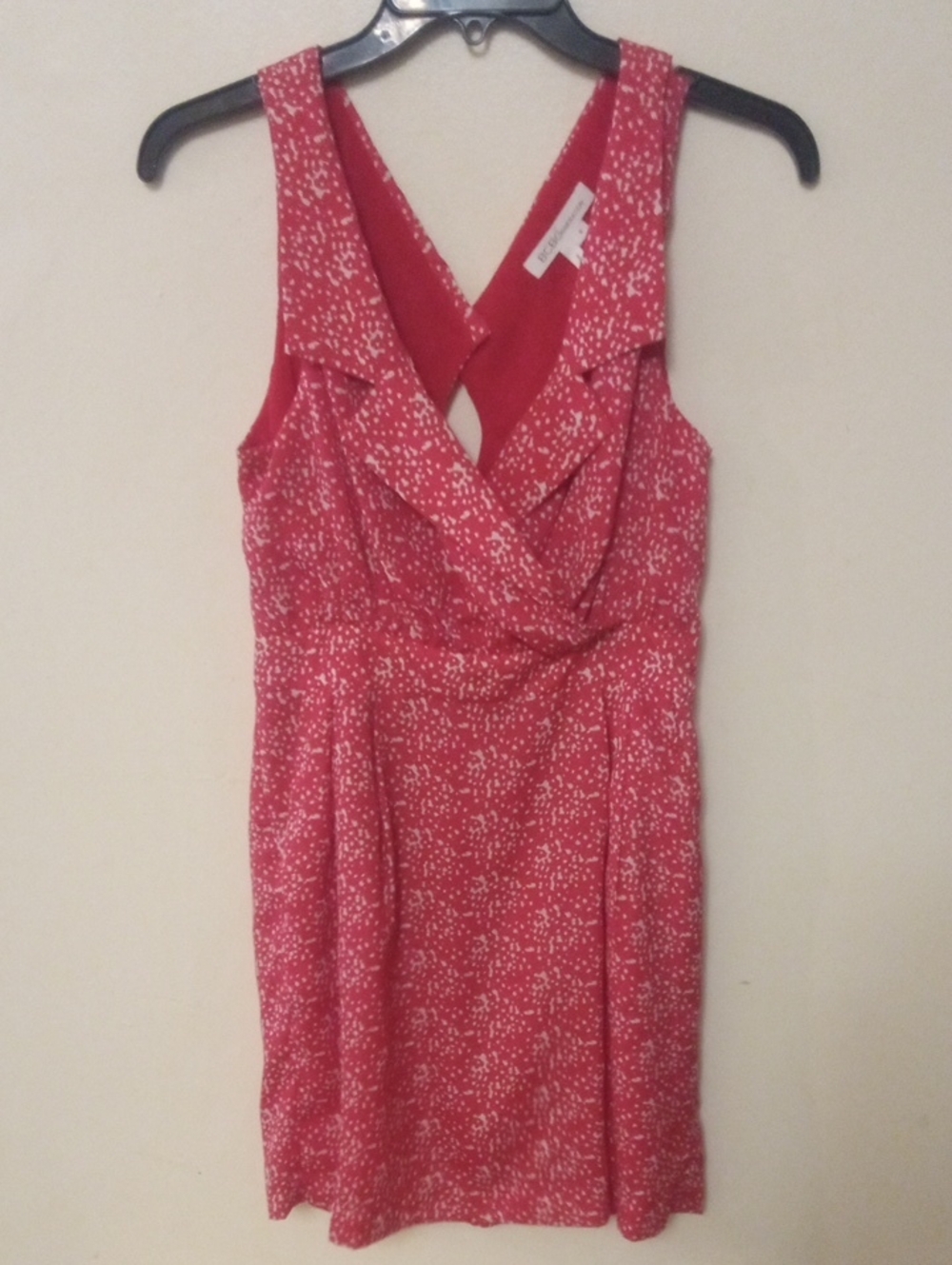 BCBGeneration Red Speckled One-Shoulder Crossover Dress